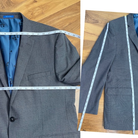 Vince Camuto Gray Textured Blazer Sport Coat Suit Jacket Business Wedding 44R - Picture 8 of 8